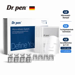Dr.pen MIS 20 Mikroinfusionsset mit vier Serumampullen, vier Einweg-Anwendungsköpfen und fünf Masken
